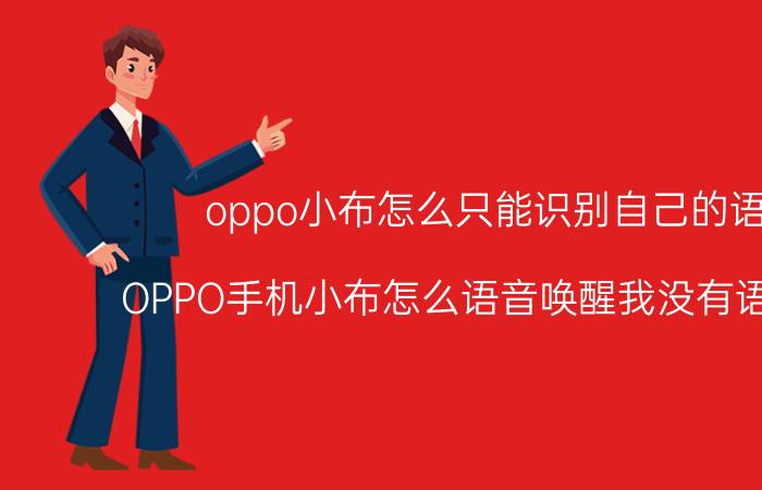 oppo小布怎么只能识别自己的语音 OPPO手机小布怎么语音唤醒我没有语音唤醒？